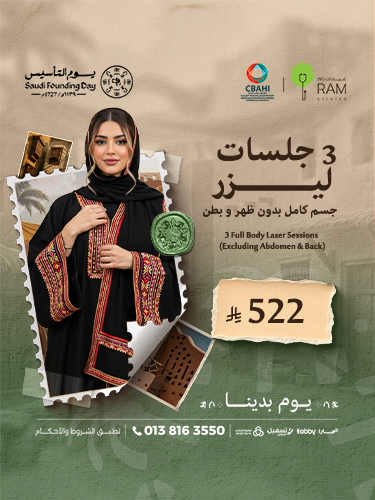 3 Sessions Laser Hair Removal without back & Abdomen for Women