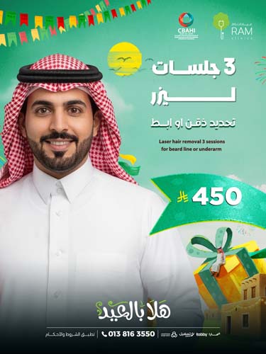 3 sessions Laser Hair Removal underarm and beardline